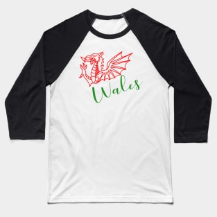 WALES GREEN RED DRAIG GOCH RED DRAGON Baseball T-Shirt